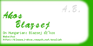 akos blazsej business card